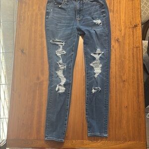 American Eagle Outfitters Blue Skinny Jeans Distressed
